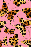Quaintrelle Starla Pink Butterfly Print Crop Top Sports Bra - Women - Pineapple Clothing