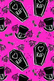 Creepin' it Real Zoe White Goth RIP Printed Halloween T-Shirt - Girls