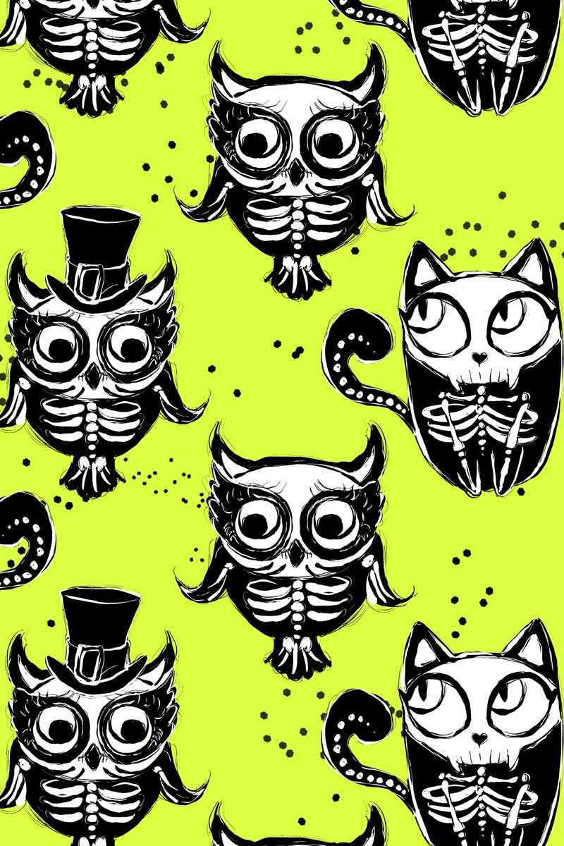 Voodoo Zoe White Goth Skeleton Pumpkin Print Halloween T-Shirt - Girls - Pineapple Clothing