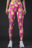 Piña Colada Lucy Pink Pineapple Print Leggings Yoga Pants - Women