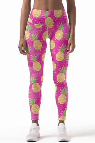 Leggings - Yoga Style Pineapple Print Legging with 5 inch Long High Wa –  LEGGINGSPHERE