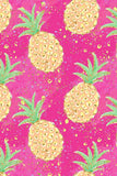 Piña Colada Carly Pink Pineapple High Neck Crop Bikini Top - Women
