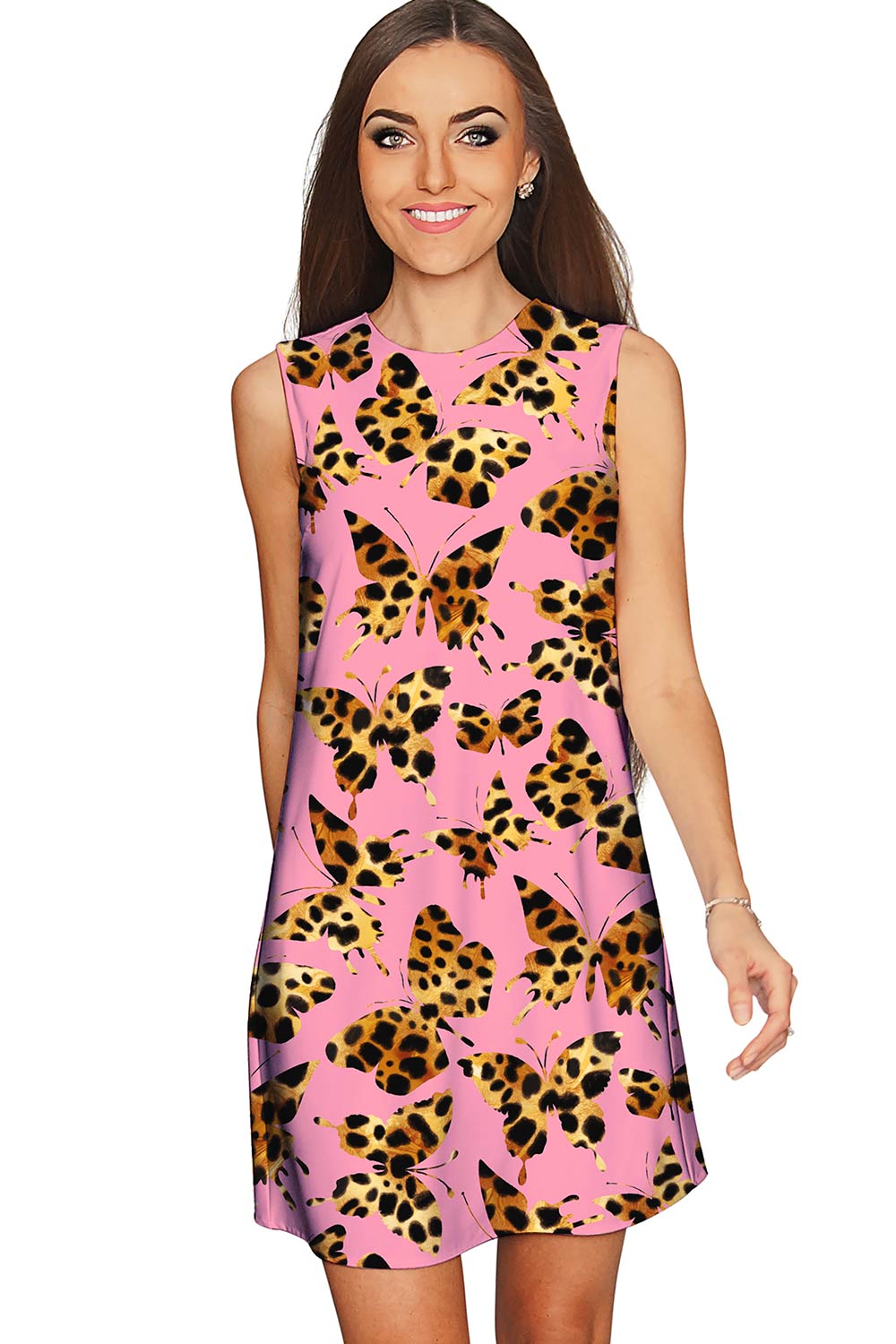 Quaintrelle Adele Pink Butterfly Print Party Shift Mini Dress - Women - Pineapple Clothing