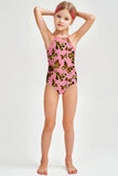 Quaintrelle Becky Pink Print Full Coverage One-Piece Swimsuit - Girls - Pineapple Clothing