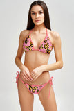 Quaintrelle Linda Pink Butterfly Side Tie Cheeky Bikini Bottom - Women - Pineapple Clothing