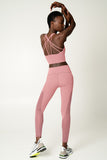 SALE! Dusty Pink Cassi Mesh & Pockets Workout Leggings Yoga Pants - Women