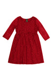 Red Maroon Lace Empire Waist Holiday Christmas Mommy & Me Dress