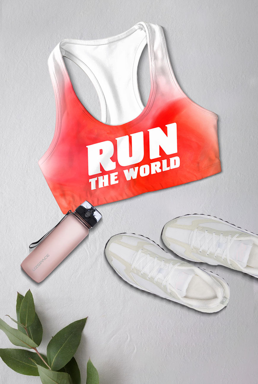 Run the World Stella Red Seamless Racerback Running Sport Bra - Women - Pineapple Clothing