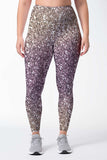 Shimmerfest Lucy Grey Shiny Print Holiday Leggings Yoga Pants - Women