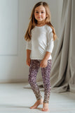 Shimmerfest Lucy Grey Glitter Print Christmas Holiday Leggings - Girls