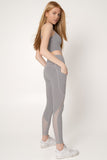 Silver Grey Cassi Workout Yoga Leggings with Mesh & Pockets - Women - Pineapple Clothing