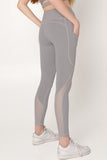 Silver Grey Cassi Workout Yoga Leggings with Mesh & Pockets - Women - Pineapple Clothing