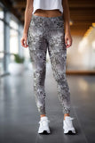 Silverlight Lucy Grey Glitter Print Sporty Leggings Yoga Pants - Women