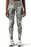 Silverlight Lucy Grey Glitter Print Sporty Leggings Yoga Pants - Women