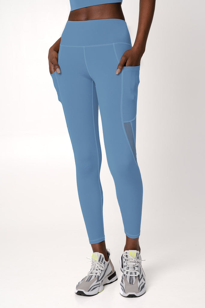 3 for $49! Sky Blue Cassi Workout Leggings Yoga Pants with Mesh & Pockets -  Women