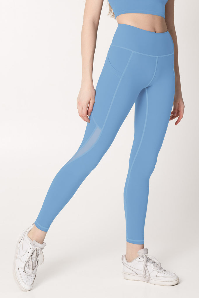 3 for $49! Sky Blue Cassi Side Pockets Workout Leggings Yoga Pants