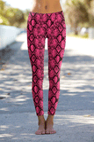 Snake Skin Neon Pink Lucy Animal Printed Leggings Yoga Pants - Women - Pineapple Clothing