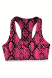 Snake Skin Neon Pink Stella Seamless Racerback Sport Yoga Bra - Women - Pineapple Clothing