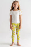 Striking Daisy Lucy Bright Yellow Floral Print Active Leggings - Girls