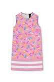 Sugar Baby Adele Pink Candy Print Cute Summer Shift Dress - Girls