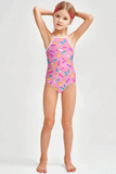 Sugar Baby Becky Pink Candy Print Summer One-Piece Swimsuit - Girls - Pineapple Clothing