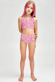Sugar Baby Claire Pink Candy Print Cute Two-Piece Swimwear Set - Girls - Pineapple Clothing