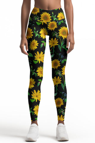 Dream Catcher Lucy White Floral Print Leggings Yoga Pants - Women