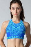 Surfing Nirvana Starla High Neck Padded Crop Top Sports Bra - Women