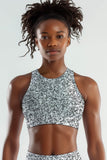 Swank Starla High Neck Padded Sporty Crop Top Sports Bra - Women