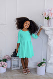 Sweet Mint Skater Fit & Flare Easter Party Mommy and Me Dresses