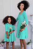 Sweet Mint Skater Fit & Flare Easter Party Mommy and Me Dresses