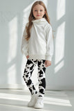 Te Amo MOO-cho Lucy White & Black Cow Print Cute Leggings - Girls