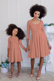 Terracotta Rose Skater Fit & Flare Easter Party Mommy and Me Dresses