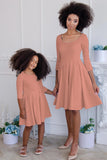 Terracotta Rose Skater Fit & Flare Easter Party Mommy and Me Dresses