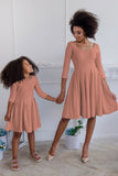 Terracotta Rose Skater Fit & Flare Easter Party Mommy and Me Dresses