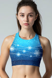 The Snow Queen Starla High Neck Padded Crop Top Sports Bra - Women