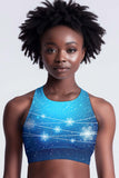 The Snow Queen Starla High Neck Padded Crop Top Sports Bra - Women