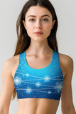 The Snow Queen Stella Blue Seamless Racerback Sport Yoga Bra - Women