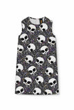 Too Cute to Spook Adele Black Glitter Skull Print Shift Dress - Girls