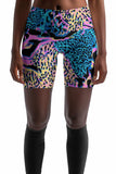 Trendsetter Karen Blue Pink Animal Printed Yoga Biker Shorts - Women