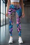 Trendsetter Lucy Blue Pink Animal Printed Leggings Yoga Pants - Women