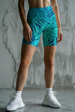 Tropical Dream Karen Printed Performance Yoga Biker Shorts - Women