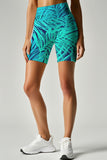 Tropical Dream Karen Printed Performance Yoga Biker Shorts - Women