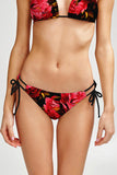 True Passion Sofia Black Red Loop Tie Cheeky Bikini Bottom - Women