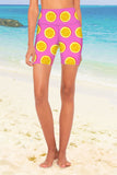 Tutti Frutti Karen Pink Athletic Performance Yoga Biker Shorts - Women - Pineapple Clothing