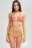 Tutti Frutti Sofia Pink Loop Tie Side Cheeky Bikini Bottom - Women - Pineapple Clothing