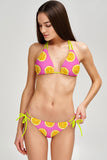 Tutti Frutti Sofia Pink Loop Tie Side Cheeky Bikini Bottom - Women - Pineapple Clothing