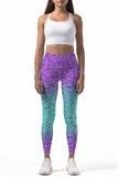 Ultraviolet Lucy Purple Glitter Print Chic Leggings Yoga Pants - Women