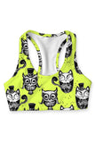 Voodoo Stella Yellow Skeleton Printed Halloween Sport Yoga Bra - Women - Pineapple Clothing
