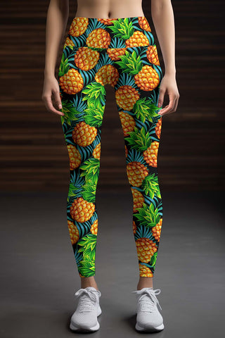linqin Tropical Fruits Pineapple Printed Yoga Leggings for Women High Waist  Dance Yoga Pants Compression Women X-Small, Tropical Fruits, X-Small :  : Clothing, Shoes & Accessories